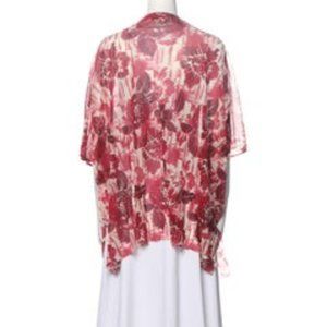 Jean Paul Gaultier Soleil Rose Print Mesh Tunic